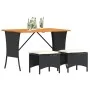 Set comedor de jardín 3 pzas con cojines ratán sintético negro by , Garden sets - Ref: Foro24-4104135, Price: 187,08 €, Disco...