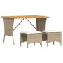 Set comedor de jardín 3 pzas con cojines ratán sintético beige by , Garden sets - Ref: Foro24-4104137, Price: 193,16 €, Disco...