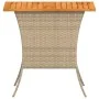 Mesa de jardín superficie de madera ratán PE negro 105x75x72 cm by , Garden tables - Ref: Foro24-4104140, Price: 129,30 €, Di...