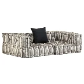 Puf modular de 2 plazas de tela de rayas grises by , Cushions for chairs and sofas - Ref: Foro24-244988, Price: 170,51 €, Dis...