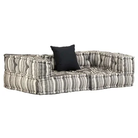 Puf modular de 2 plazas de tela de rayas grises by , Cushions for chairs and sofas - Ref: Foro24-244988, Price: 170,51 €, Dis...