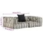 Puf modular de 2 plazas de tela de rayas grises by , Cushions for chairs and sofas - Ref: Foro24-244988, Price: 170,51 €, Dis...