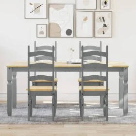 Juego de comedor Panama 5 pzas madera maciza de pino gris by , Furniture sets for kitchens and dining rooms - Ref: Foro24-334...
