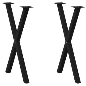 Patas para mesa comedor forma X 2uds acero negro 57x(72-73) cm by , Table legs - Ref: Foro24-4012912, Price: 54,83 €, Discoun...