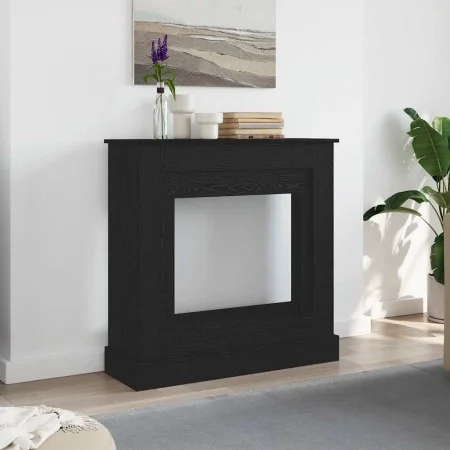 Borde de chimenea roble negro 90x30x90 cm madera ingeniería de , Accesorios para hornos de leña y chimeneas - Ref: Foro24-865...