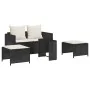 Set de muebles de jardín 5 pzas y cojines apilables negro von , Outdoor-Sofas - Ref: Foro24-4104163, Preis: 256,82 €, Rabatt: %