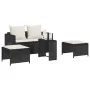 Set de muebles de jardín 5 pzas y cojines apilables negro von , Outdoor-Sofas - Ref: Foro24-4104163, Preis: 256,82 €, Rabatt: %