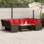Sofá de jardín con cojines ratán sintético marrón by , Garden sets - Ref: Foro24-3365336, Price: 645,79 €, Discount: %
