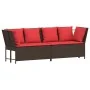 Sofá de jardín con cojines ratán sintético marrón by , Garden sets - Ref: Foro24-3365336, Price: 645,79 €, Discount: %