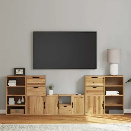 Muebles de TV 5 uds. con almacenaje "ODDA" madera maciza pino de , Muebles TV - Ref: Foro24-3365376, Precio: 270,56 €, Descue...
