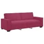 Sofá de 3 plazas de terciopelo rojo tinto 180 cm by , Sofas - Ref: Foro24-4105034, Price: 256,24 €, Discount: %