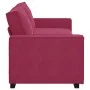 Sofá de 3 plazas de terciopelo rojo tinto 180 cm by , Sofas - Ref: Foro24-4105034, Price: 256,24 €, Discount: %