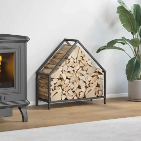Leñero negro 60x25x60 cm Acero laminado en frío by , Firewood bags and holders - Ref: Foro24-864303, Price: 36,03 €, Discount: %