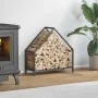 Leñero negro 60x25x60 cm Acero laminado en frío by , Firewood bags and holders - Ref: Foro24-864303, Price: 36,03 €, Discount: %