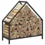 Leñero negro 60x25x60 cm Acero laminado en frío by , Firewood bags and holders - Ref: Foro24-864303, Price: 36,03 €, Discount: %