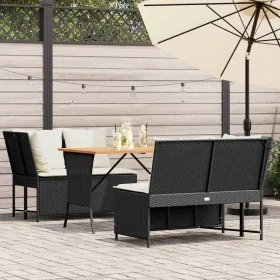 Set de sofás de jardín con cojines 3 pzas ratán sintético negro by , Garden sets - Ref: Foro24-3365341, Price: 417,63 €, Disc...