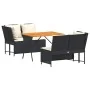 Set de sofás de jardín con cojines 3 pzas ratán sintético negro by , Garden sets - Ref: Foro24-3365341, Price: 417,63 €, Disc...