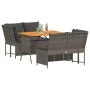 Set de sofá de jardín 3 pzas y cojines ratán sintético gris by , Garden sets - Ref: Foro24-3365343, Price: 434,97 €, Discount: %