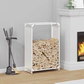 Leñero blanco 60x28x90 cm Acero laminado en frío by , Firewood bags and holders - Ref: Foro24-864212, Price: 61,04 €, Discoun...
