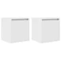 Mesillas de noche de pared 2 uds blanco 38x34x40 cm de , Mesitas de noche - Ref: Foro24-861230, Precio: 66,36 €, Descuento: %
