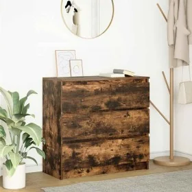 Aparador roble ahumado 80x35x76 cm madera de ingeniería by , Sideboards - Ref: Foro24-861737, Price: 93,96 €, Discount: %