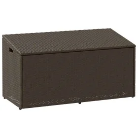 Caja de almacenaje jardín ratán sintético marrón 110x50x58 cm by , Outdoor storage boxes - Ref: Foro24-4104070, Price: 120,53...