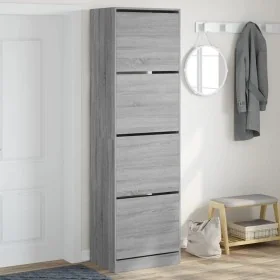 Mueble zapatero 4 cajones abatibles gris Sonoma 60x42x204 cm by , Shoe racks and shoe organizers - Ref: Foro24-3214397, Price...