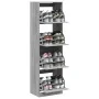 Mueble zapatero 4 cajones abatibles gris Sonoma 60x42x204 cm de , Zapateros y organizadores de calzado - Ref: Foro24-3214397,...