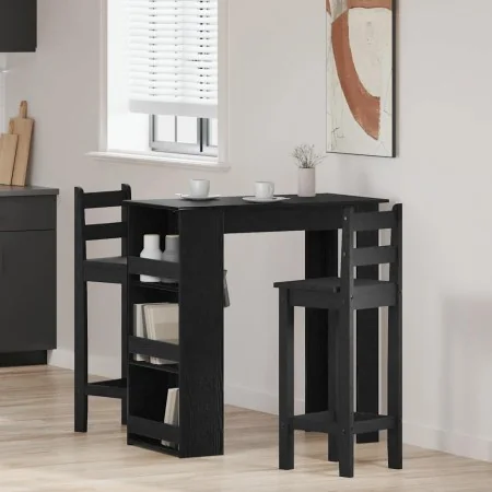 Mesa bar con estante almacenaje roble negro 102x50x103,5 cm von , Küchen- und Esstische - Ref: Foro24-862079, Preis: 93,15 €,...