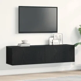 Mueble de TV de madera de roble negro 120x30x30,5 cm de , Muebles TV - Ref: Foro24-862011, Precio: 75,40 €, Descuento: %