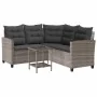 Sofá de jardín en forma de L con mesa y cojines ratán PE gris von , Outdoor-Sofas - Ref: Foro24-4103874, Preis: 307,26 €, Rab...
