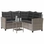 Sofá de jardín en forma de L con mesa y cojines ratán PE gris von , Outdoor-Sofas - Ref: Foro24-4103874, Preis: 307,26 €, Rab...