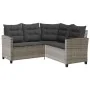 Sofá de jardín en forma de L con mesa y cojines ratán PE gris von , Outdoor-Sofas - Ref: Foro24-4103874, Preis: 307,26 €, Rab...