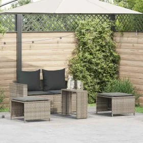 Set de muebles de jardín 5 pzas y cojines apilables gris claro von , Outdoor-Sofas - Ref: Foro24-4104168, Preis: 265,56 €, Ra...