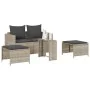Set de muebles de jardín 5 pzas y cojines apilables gris claro by , Outdoor sofas - Ref: Foro24-4104168, Price: 265,50 €, Dis...