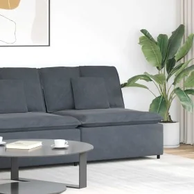 Sofá modular con módulo central y cojines gris oscuro 100 cm by , Unidades para sofás seccionales - Ref: Foro24-4104430, Pric...