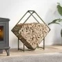 Leñero verde oliva 80x25x80 cm Acero laminado en frío by , Firewood bags and holders - Ref: Foro24-864286, Price: 34,38 €, Di...