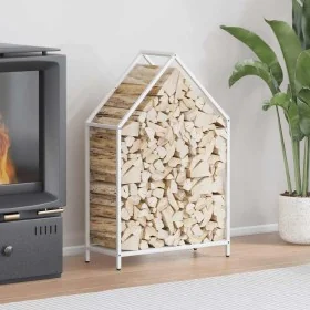 Leñero blanco 60x25x90 cm Acero laminado en frío von , Brennholztaschen und -halter - Ref: Foro24-864308, Preis: 39,63 €, Rab...
