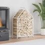 Leñero blanco 60x25x90 cm Acero laminado en frío by , Firewood bags and holders - Ref: Foro24-864308, Price: 39,59 €, Discoun...