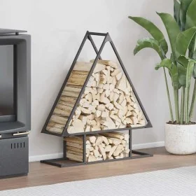 Leñero negro 80x25x90 cm Acero laminado en frío by , Firewood bags and holders - Ref: Foro24-864315, Price: 38,04 €, Discount: %