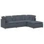 Sofá modular con reposapiés y cojines en terciopelo gris oscuro by , Sofas - Ref: Foro24-3321310, Price: 744,09 €, Discount: %