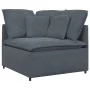 Sofá modular con reposapiés y cojines en terciopelo gris oscuro by , Sofas - Ref: Foro24-3321310, Price: 744,09 €, Discount: %