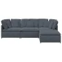 Sofá modular con reposapiés y cojines en terciopelo gris oscuro by , Sofas - Ref: Foro24-3321310, Price: 744,09 €, Discount: %