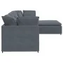 Sofá modular con reposapiés y cojines en terciopelo gris oscuro by , Sofas - Ref: Foro24-3321310, Price: 744,09 €, Discount: %