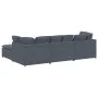 Sofá modular con reposapiés y cojines en terciopelo gris oscuro by , Sofas - Ref: Foro24-3321310, Price: 744,09 €, Discount: %