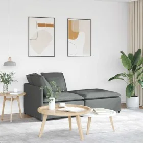 Sofá modular con reposapiés y cojines de tela gris oscuro by , Unidades para sofás seccionales - Ref: Foro24-3321208, Price: ...