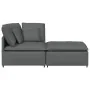 Sofá modular con reposapiés y cojines de tela gris oscuro by , Unidades para sofás seccionales - Ref: Foro24-3321208, Price: ...