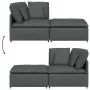 Sofá modular con reposapiés y cojines de tela gris oscuro by , Unidades para sofás seccionales - Ref: Foro24-3321208, Price: ...