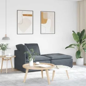 Sofá modular con reposapiés y cojines en terciopelo gris oscuro by , Unidades para sofás seccionales - Ref: Foro24-3321220, P...