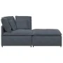 Sofá modular con reposapiés y cojines en terciopelo gris oscuro by , Unidades para sofás seccionales - Ref: Foro24-3321220, P...